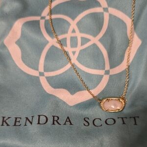 Kendra Scott Gold Necklace with White Stone
